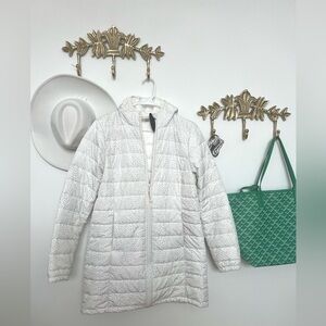 Transitional coat Wind river light white hooded zip up M